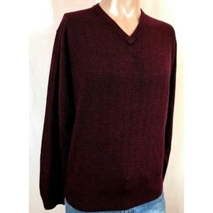 80s VTG Jantzen V-Neck Purple Sweater Mens Med